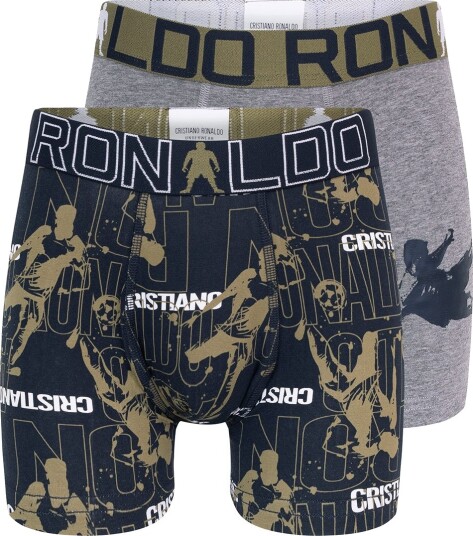 Ronaldo Boxershorts   2 pack   Grå Melert/Navy m. Trykk   JBS   4 6 år 104 116   Boxershorts Marineblå