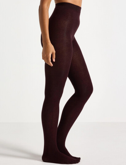 Lindex Tights Heavy Cotton Organic - Burgundy - S