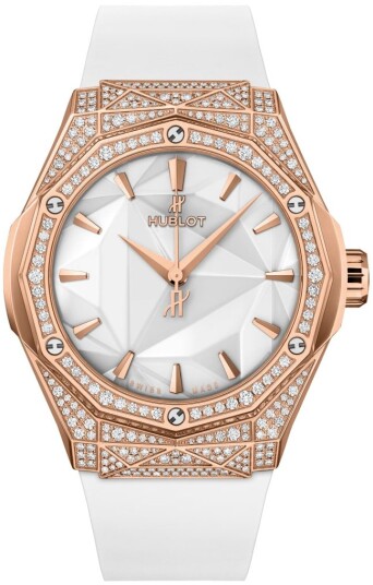 Hublot Dameklokke 550.OS.2200.RW.1604.ORL20 Classic Fusion Hvit/Gummi Hublot Dameklokke 550.OS.2200.RW.1604.ORL20 Classic Fusion Hvit/Gummi