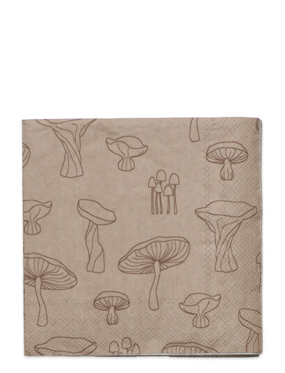 Cooee Design Napkin Fungi - Brown - 16X16CM