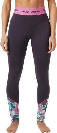 Helly Hansen Dame Lifa Merino Mellomvekt Stilongs Med Mønster Lilla XL LillaXL