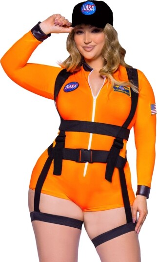 Sexy Nasa Space Commander Kostyme til Dame Store Størrelser