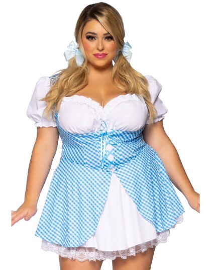 Blå Gingham Kjole, Plus Blå Gingham Kjole, Plus