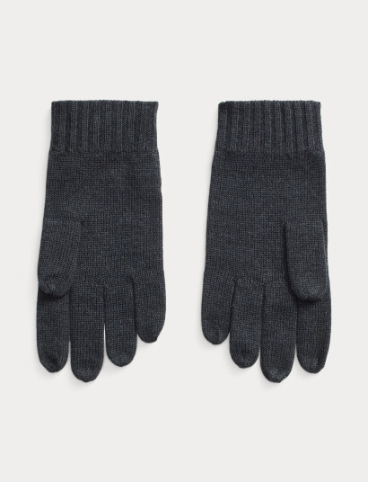 Polo Ralph Lauren Signature Pony Wool Gloves - Grey - ONE SIZE
