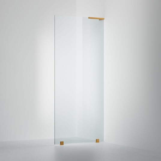 INR Iconic Nordic Rooms Dusjvegg ARC 20 Original Skjermvegg Standardmål Brushed Brass / 80cm Høyre Timeless Klart Glass