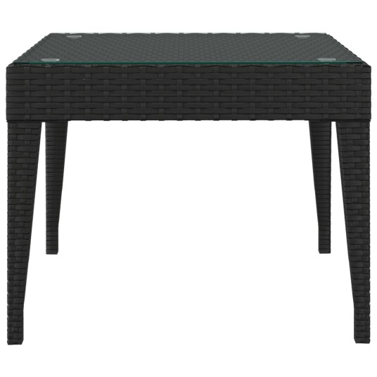vidaXL Sidebord svart 50x50x38 cm polyrotting og herdet glass