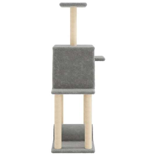 Vidaxl Kattetre Med Klorestolper I Sisal Lysegrå 122 cm