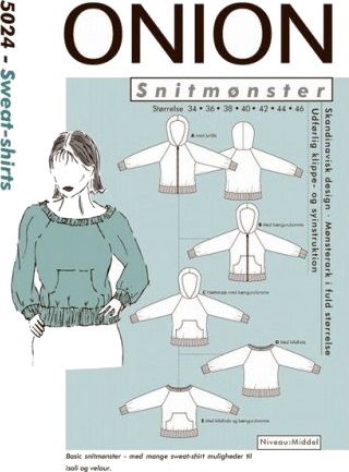 Onion Onion Snittmønster 5024 Sweatshirt Str 34 46 Onion Onion Snittmønster 5024 Sweatshirt Str 34 46