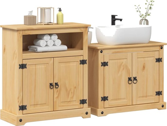 Vidaxl Baderomsskap 2 stk Corona heltre furu 3334637