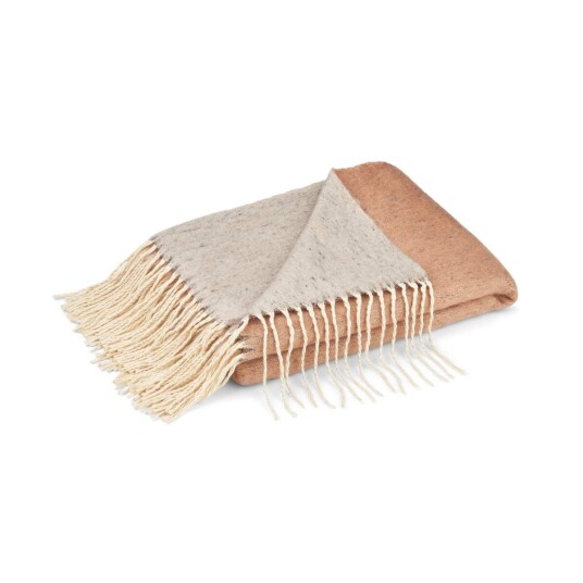 Warm & Comfy Ullpledd Mohair mix 130x170 cm Rust / Grå