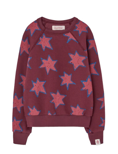 THE ANIMALS OBSERVATORY Stars Shark Sweatshirt Burgundy 6 Y