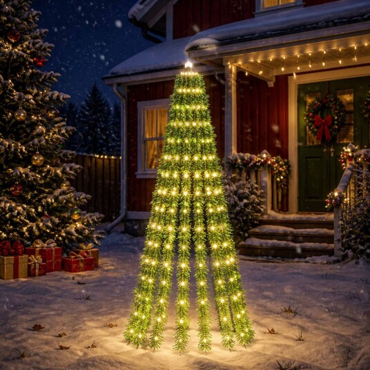 vidaXL LED juletre 150 cm 240 LED-lys Varmhvit Stål Grønn