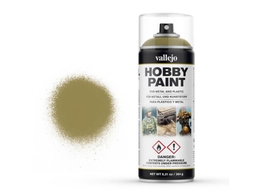 Vallejo 28.001, Grønn, Spray Maling (Hobby), Væske, 400 Ml, 1 Stykker