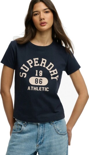 Superdry Ath Graphic Fitted Tee Navy 36 Superdry Ath Graphic Fitted Tee Navy 36