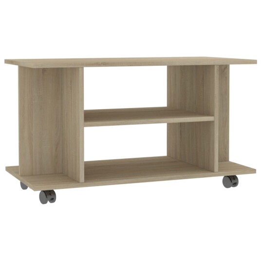  TV-benk med hjul sonoma eik 80x40x45 cm konstruert tre 800192