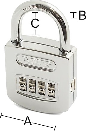 Abus Hengelås 160/50 Forkrommet 4-sifret Kode