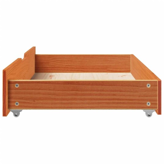  Sengeskuffer 2 stk voksbrun 95x55x16 cm heltre furu 850922