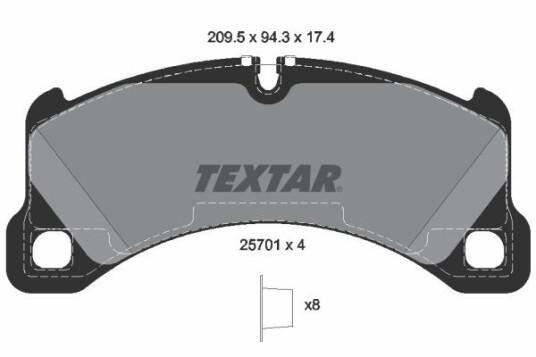 Bremseklosser TEXTAR 2570101 Bremseklosser TEXTAR 2570101