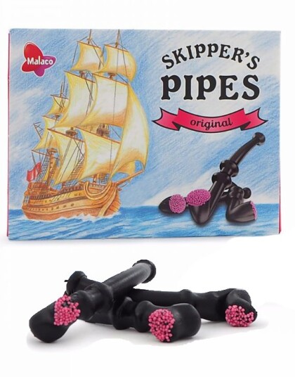 60 stk Skippers Pipes Original / Lakrispipe Hel Eske