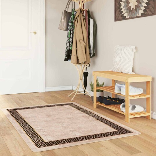Teppe Runner MARSA Svart 100 x 200 cm Polyester og PVC