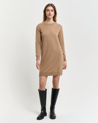Gant Kjole i lammeull CARAMEL BEIGE S