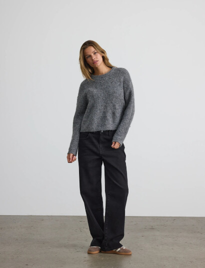 NOISY MAY Nmdolly L/S O-Neck Knit Fwd Noos - Grey - XS NOISY MAY Nmdolly L/S O-Neck Knit Fwd Noos - Grey - XS