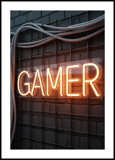 Gamer Neon Sign Plakat / 50x70