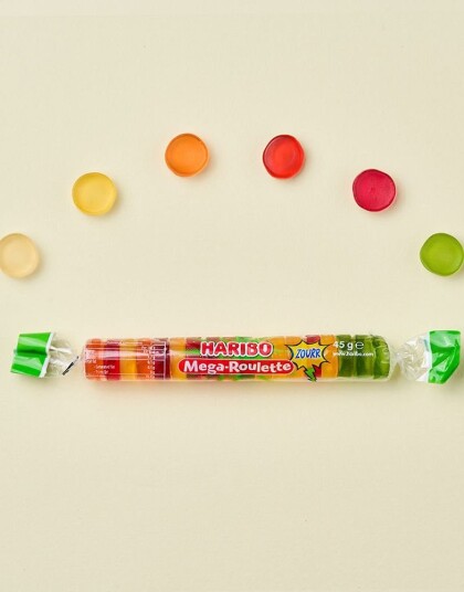 Haribo Mega Roulette Sour Vingummi med Sur Fruktsmak 45 gram