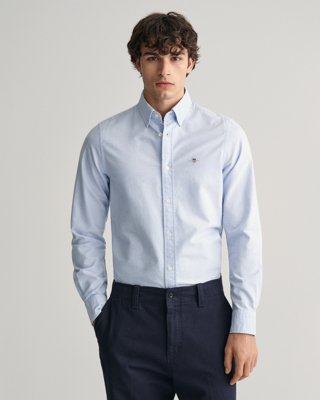 Oxfordskjorte i slim fit med stretch LIGHT BLUE S