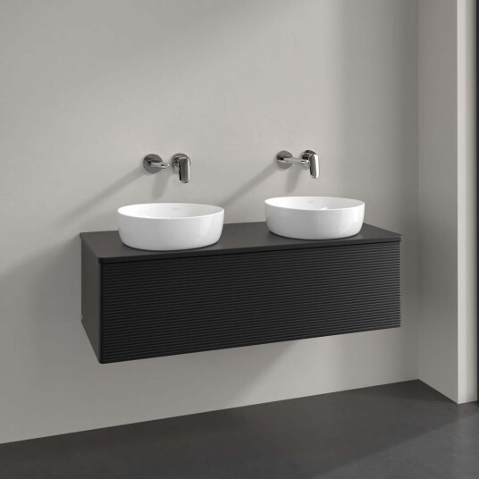 Villeroy & Boch Antao Servantskap med 1 skuff 120x50x36 cm m/lys Sort Matt Villeroy & Boch Antao Servantskap med 1 skuff 120x50x36 cm m/lys Sort Matt