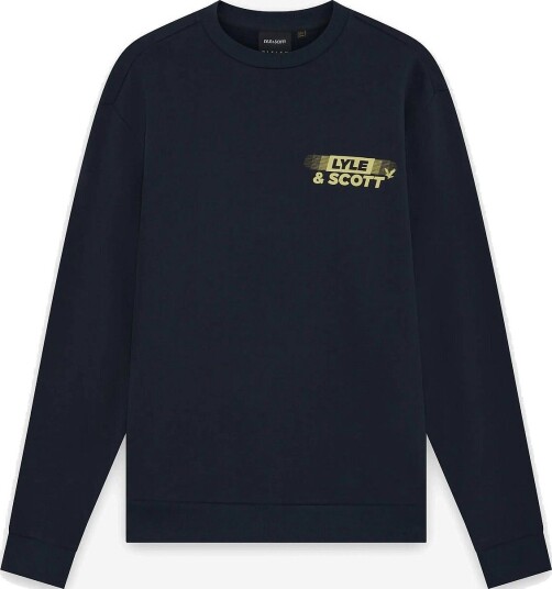 Lyle & Scott Branded Repeat Graphic Sweatshirt   DARK NAVY   XS