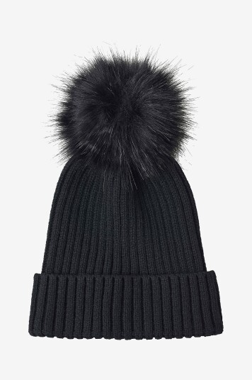 Ellos Collection Lue med fuskepels Svart Ellos Collection Lue med fuskepels Svart