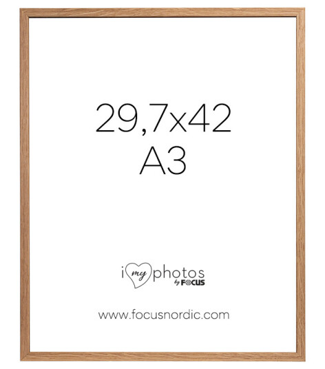 Rock Ramme 29,7x42 (A3) Eik Tynn ramme i tre med glass