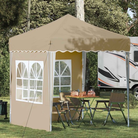  Pop up Festtelt Krem 195 x 195 x 245 cm Oxford Stoff