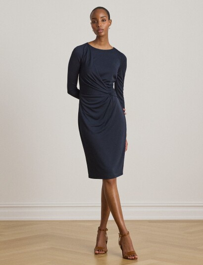 Lauren Ralph Lauren Str Matte Jersey R Knt Dresses Navy 42 Lauren Ralph Lauren Str Matte Jersey R Knt Dresses Navy 42