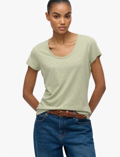 Superdry Studios Scoop Neck Tee Khaki green 8 Superdry Studios Scoop Neck Tee Khaki green 8