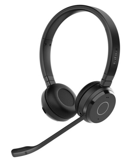Jabra Evolve 65 TE Stereo - Hodesett - on-ear - Bluetooth - trådløs - USB-A via Bluetooth-adapter - lydisolerende - UC-sertifisert