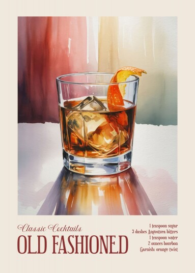 Plakat Classic Cocktail Old Fashioned Plakat Classic Cocktail Old Fashioned