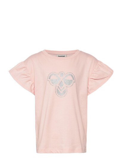 Hummel Hmljr Ruffle T Shirt Ss Big Bee Pink 158/164 Hummel Hmljr Ruffle T Shirt Ss Big Bee Pink 158/164