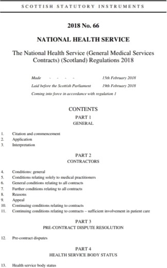 The National Health Service (General Medical Services Contracts) (Scotland) Regulations 2018