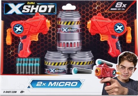 X-Shot Excel Double Micro Foam Dart Blaster Combo Pack 8 Dart 3 Bokser
