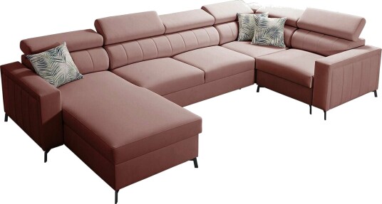 Galbally 4 sits Hörnbäddsoffa Light pink