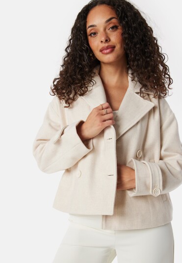 BUBBLEROOM Sophie Short Wool Blend Coat Light beige 42 BUBBLEROOM Sophie Short Wool Blend Coat Light beige 42