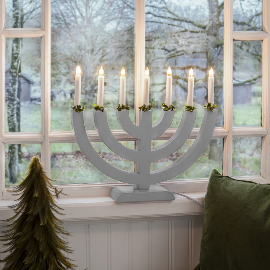 Adventsstake 7 armet   Grå