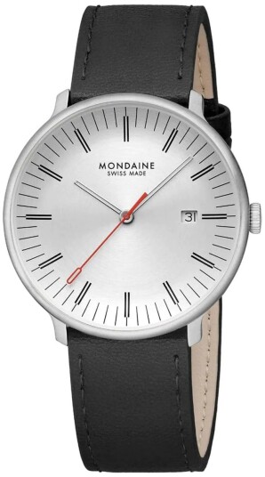 Mondaine Herreklokke MLE.41210.LBV Doppio Sølvfarget/Lær Ø41 mm