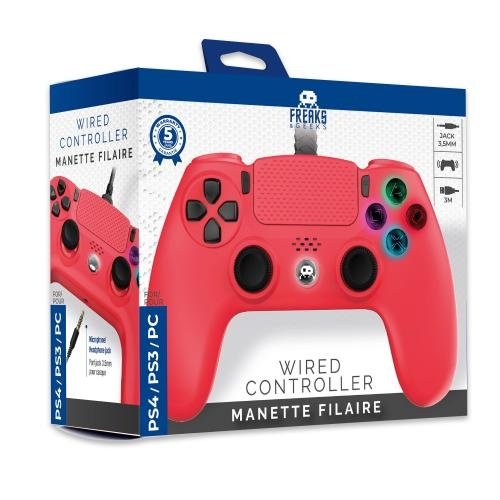 Trade Invaders Kablet PS4 Kontroller med 3M Kabel - Rød Trade Invaders Kablet PS4 Kontroller med 3M Kabel - Rød
