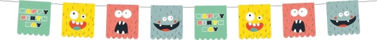 Folat Girlander Happy Birthday Monster Bash 68294