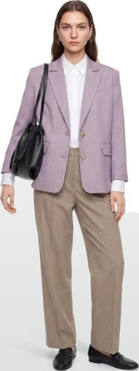Stella Nova Striped Oversized Blazer Purple 38 Stella Nova Striped Oversized Blazer Purple 38