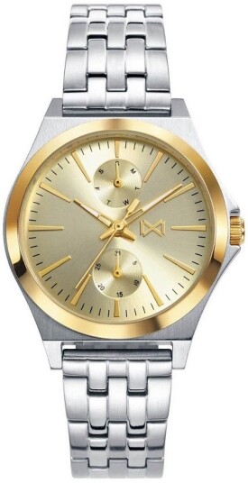 Mark Maddox Dameklokke MM7105 97 Classic Gullfarget/Stål Ø33 mm