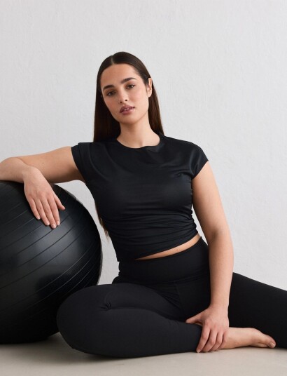 aim´n Luminous Draped Short Sleeve Black XL